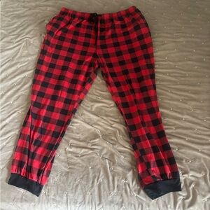 Red and Black Plaid Pajama Pants